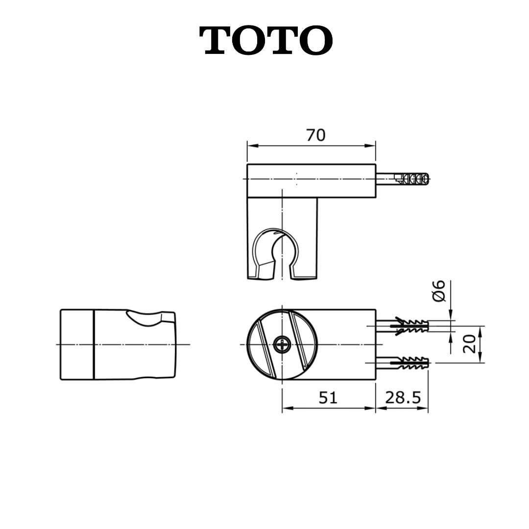 TOTO A9A332Y Technical Drawing